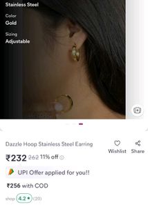 Dazzle Hoop Stainless Steel Earrings