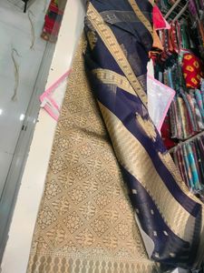 Zari Work With Organza Fabric Saree