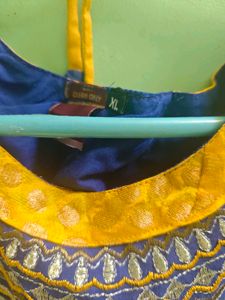 Stunning Blue &amp; Yellow Anarkali Gown
