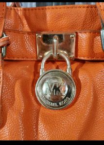 Vibrant Orange Structured Handbag