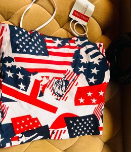 Unique American Flag Print Top
