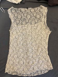 Sheer Lace Floral Sleeveless Top