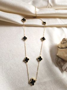 Anti-tarnish 7 Four Clover Long Chain Necklace