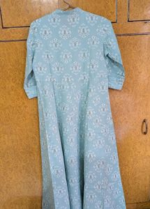 Aqua Floral Print Kurta