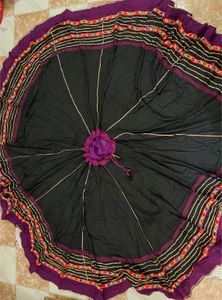 10 meter Black Navratri chaniya with Embroidered B