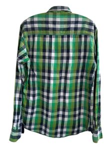 Men's Green Plaid Casual Shirt