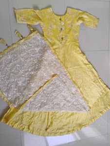Vibrant Yellow Anarkali Gown
