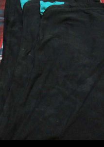 Comfortable Black track Pants with Teal Waistband