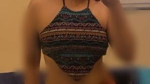 Patterned Padded Halter Bikini Top