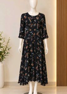 Stylish Black Floral Kurta