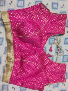 Vibrant Pink Brocade Blouse