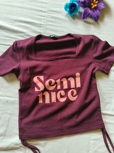 Maroon Graphic Print T-Shirt