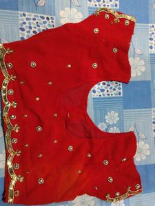 Red Embellished Blouse