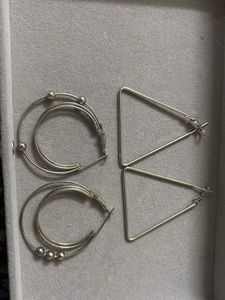 Boho Hoop &amp; Triangle Earring Set