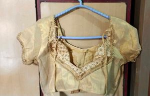 Golden Readymade Saree Blouse