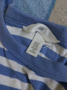 H&amp;M Blue &amp; White Striped Long Sleeve Top