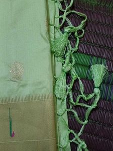New Elegant Pastel Green Silk Blend Saree