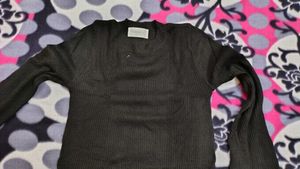 Black Ribbed Top