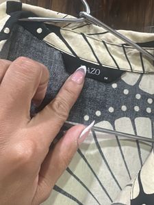 Unique Graphic Print Button-Up Shirt