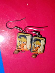 Terracotta Hand-Painted Earrings
