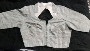 Black And White Gray Blouse