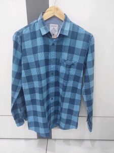 blue checkered shirt