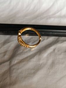 Sparkling Gold Tone Adjustable Ring