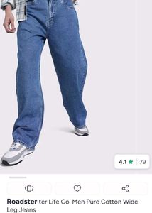 Roadster Mens Wide Leg Blue Denim Jeans