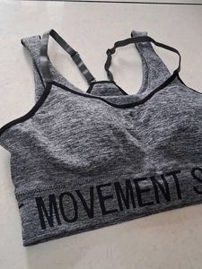 M Grey "MOVEMENT SPORT" Sports Bra