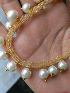 Elegant Pearl Necklace and Earrings Set