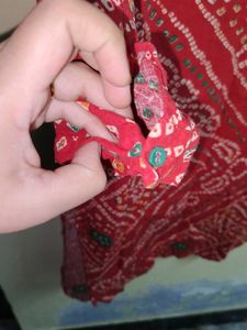 Red Bandhani Print Kurta