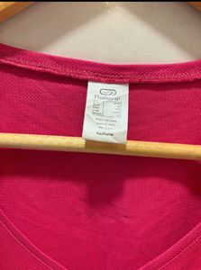 Women's Pink V-Neck Athletic T-Shirt