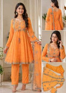 Orange Party Wear stylish Suit Set