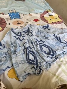 Blue Geometric Print Shirt