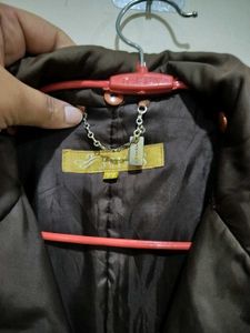 Brown Double Breasted Casual Jacket