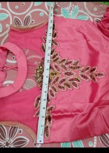 Elegant Pink Ethnic Gown with Embellishment
