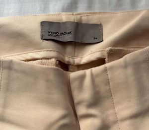 Classic pinkish Beige straight Trousers