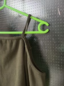 Olive Green Cold Shoulder Crop Top