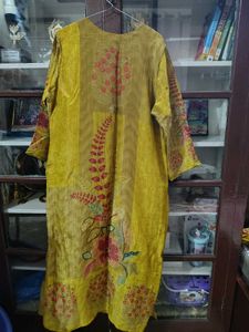 mehendi color Embroidered kurti set for festive