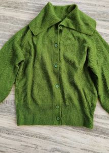 Green Button-Down Cardigan