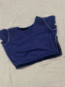 Navy Blue Velvet Blouse