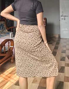 Animal Print Midi Skirt and top