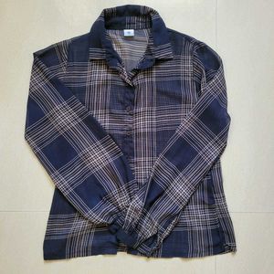 Classic Plaid Sheer Button-Up Shirt