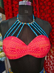 stone embellished bikini top