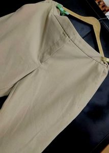 Nude Color Casual Straight Leg Pants For 36 Waist