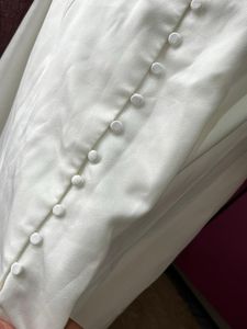 White Puff Sleeve Button-Up Midi Dress
