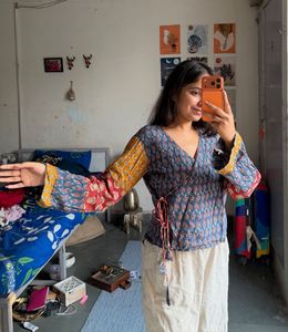 Boho Wrap Style Printed Top