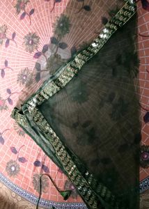 Elegant Floral Print Green Lehenga Set