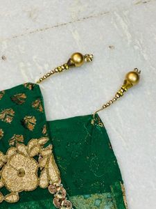 Green Anarkali with bottom and dupatta