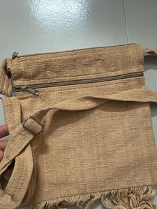Boho Sling Bag with Elephant Embroidery